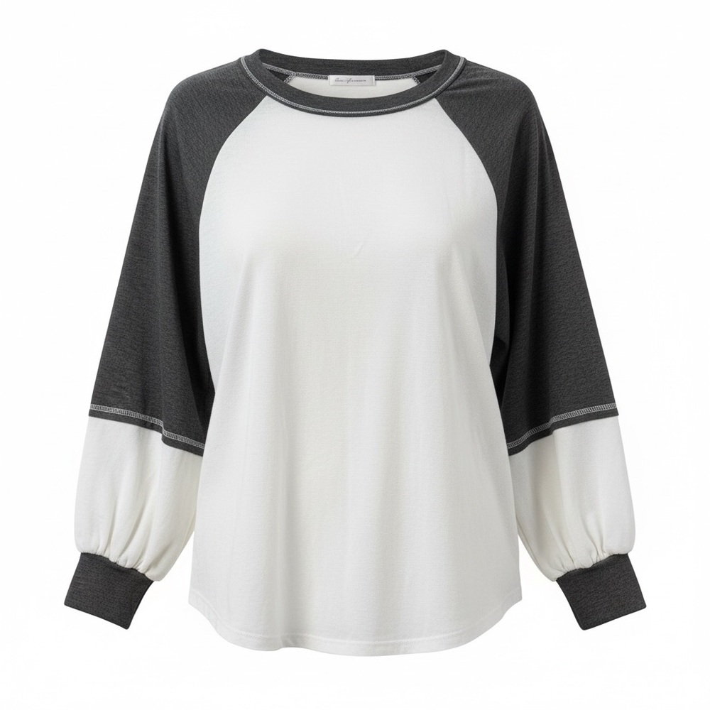 Ces Femme White and Gray Long Sleeve Top
Size Medium